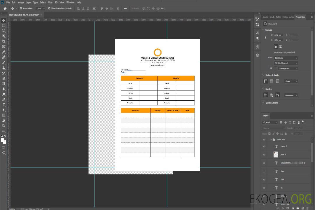 Modèle de facture de construction de base template Modèle de facture de construction de base template